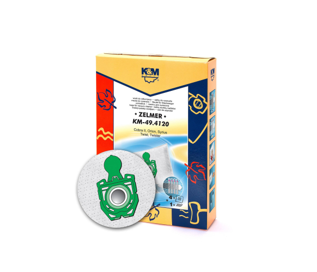 K&M 49.4120 Worki do odkurzaczy Zelmer zielone 4 szt. - 263726 - zdjęcie